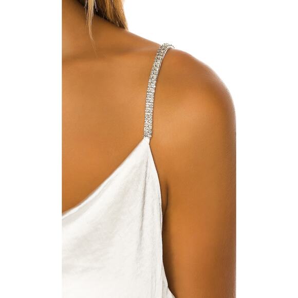 Elliatt X Revolve Jacinda Mini Dress Satin Rhinestone Straps Bridal Party Sz L - Picture 3 of 15